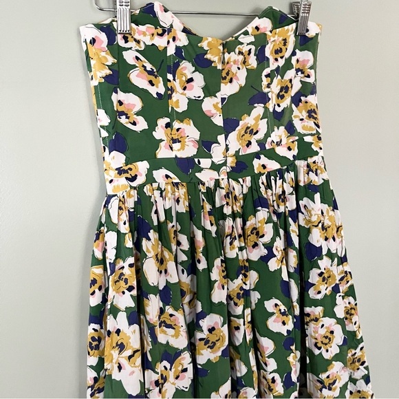 NWT Pim‎ + Larkin Women’s Strapless Floral Mini Dress Green Yellow Size Small - Picture 5 of 11
